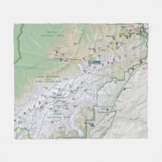 Polaire Couverture d'ouatine de carte de Denali (Alaska)