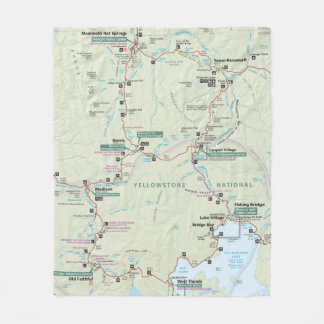 Polaire Couverture d'ouatine de carte de Yellowstone