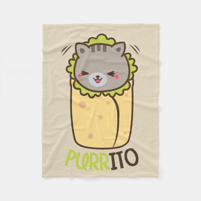 Polaire Couverture d'ouatine de chat de burrito de Purrito (Devant)