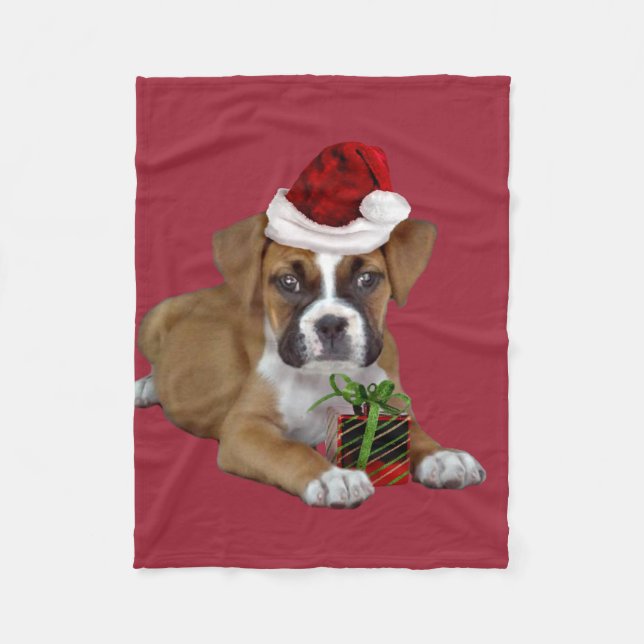 Polaire Couverture d'ouatine de chien de boxeur de Noël (Devant)