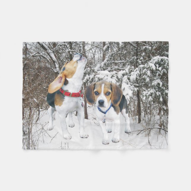 Polaire Couverture d'ouatine de chiots de beagle de neige (Devant (Horizontal))
