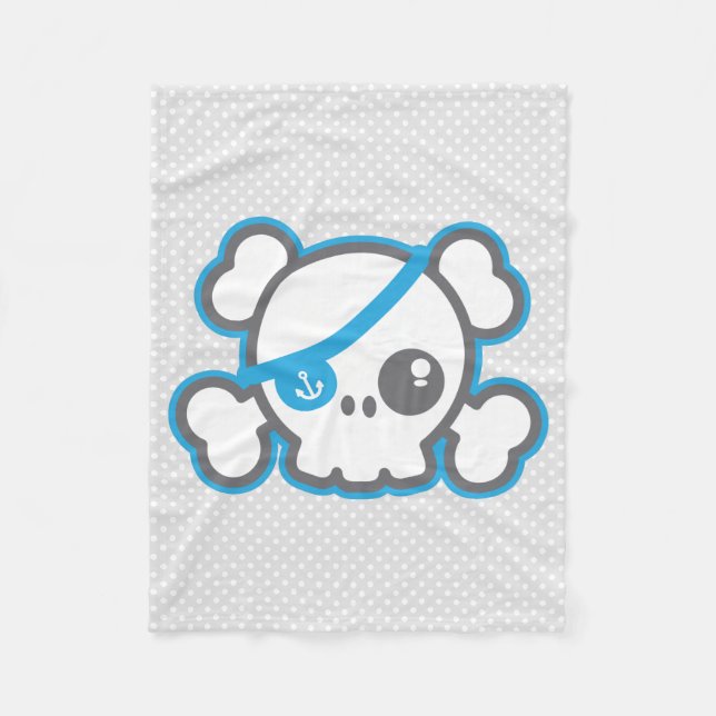 Polaire Couverture d'ouatine de crâne de pirate de Kawaii (Devant)