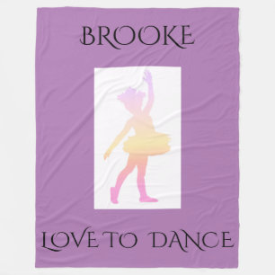 POLAIRE COUVERTURE D'OUATINE DE DANSE AVEC LE NOM FAIT SUR