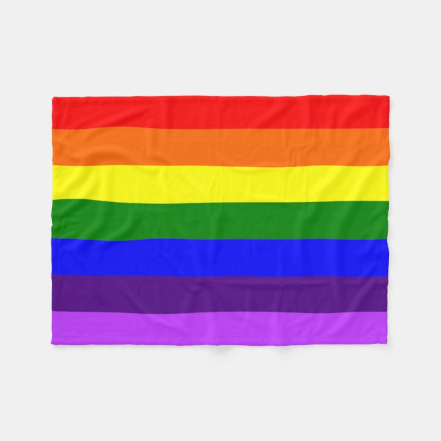 Polaire Couverture d'ouatine de drapeau d'arc-en-ciel (Devant (Horizontal))