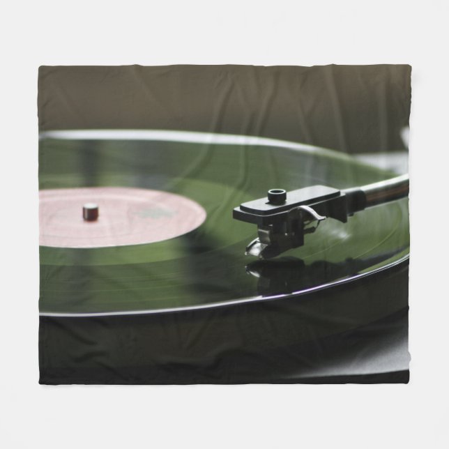 Polaire Couverture d'ouatine de joueur de disque vinyle (Devant (Horizontal))