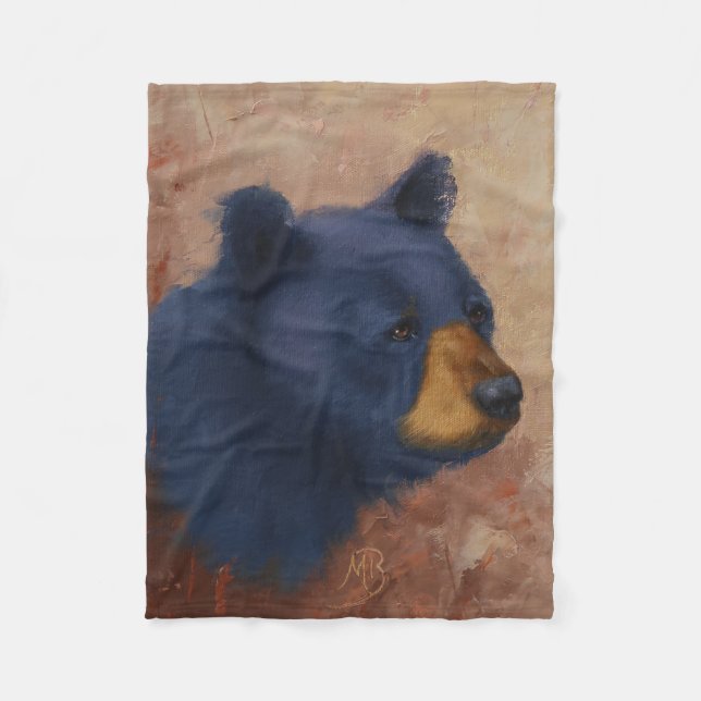 Polaire Couverture d'ouatine de portrait d'ours noir (Devant)