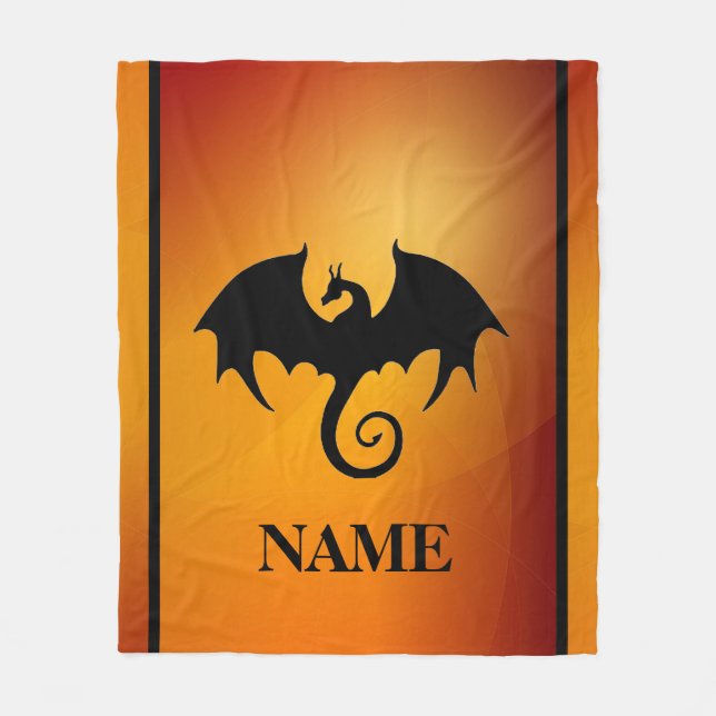 Polaire Couverture d'ouatine de silhouette de dragon (Devant)