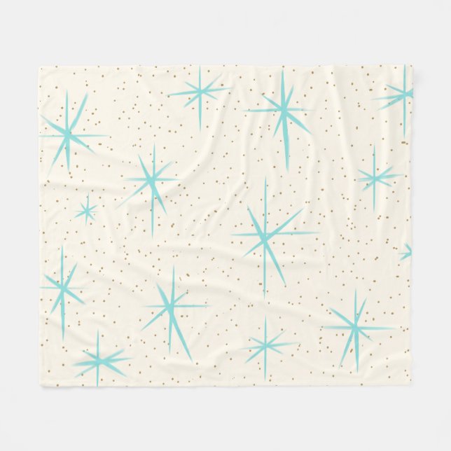 Polaire Couverture d'ouatine de Starbursts de turquoise (Devant (Horizontal))