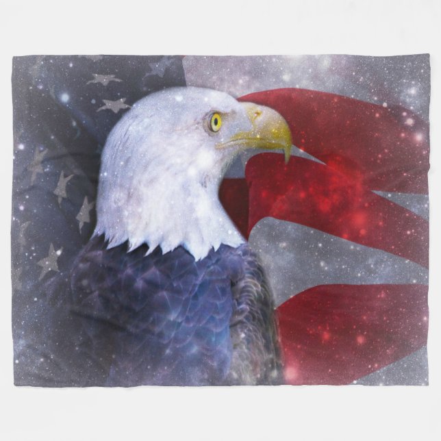 Polaire Couverture d'ouatine/Eagle chauve américain (Devant (Horizontal))