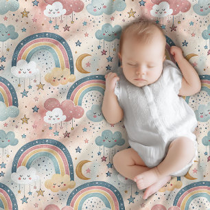 Polaire Couverture Douce Arc-en-ciel Cadeau de Baby Shower