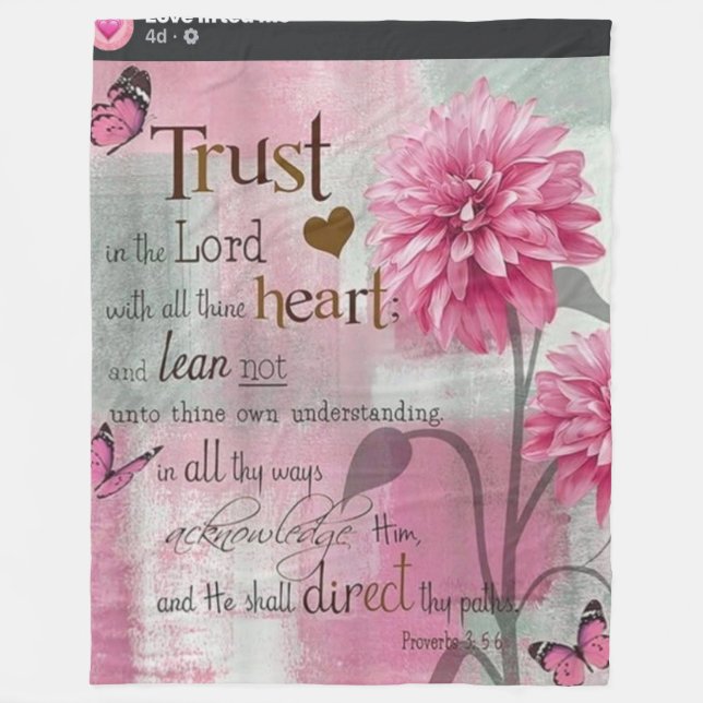 Polaire Couverture Douce en Fleece avec Verset Biblique (Devant)