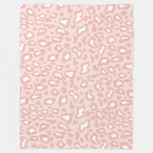 Polaire Couverture Douce en Fourrure de Léopard Rose