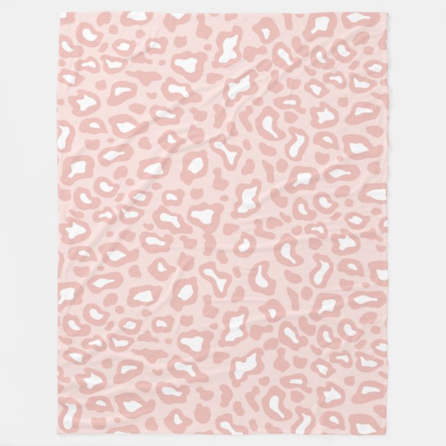 Polaire Couverture Douce en Fourrure de Léopard Rose (Devant)