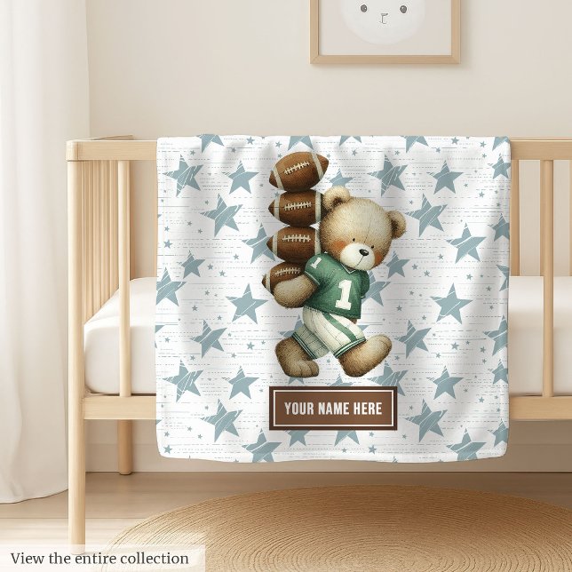 Polaire Couverture d'ours en peluche personnalisée (Personalized American Football Teddy Bear Blanket)
