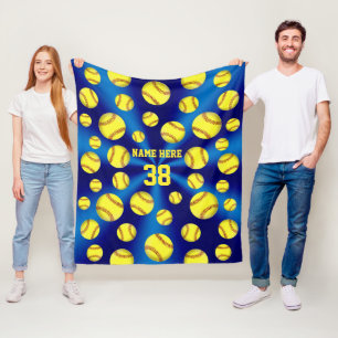 Polaire Couverture du base-ball personnalisée par jaune d