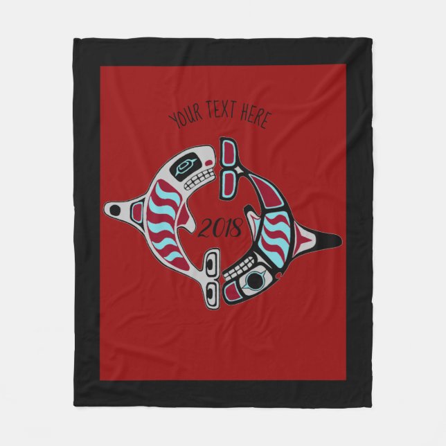 Polaire Couverture du nord-ouest personnalisée d'orque de (Devant)