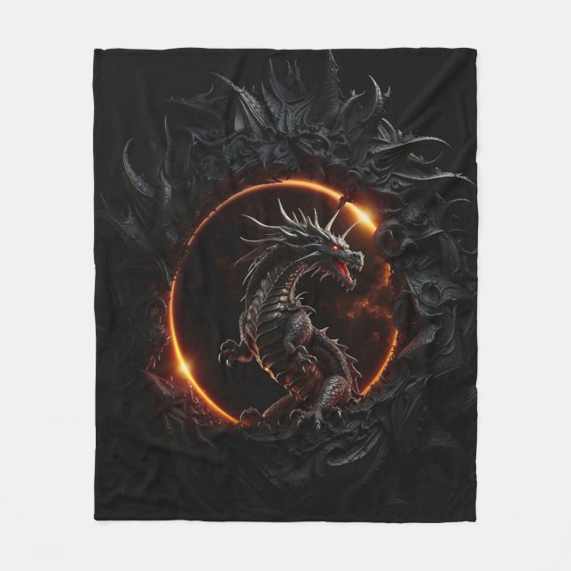 Polaire Couverture Eclipse Solaire Céleste Dragon Mythique (Devant)