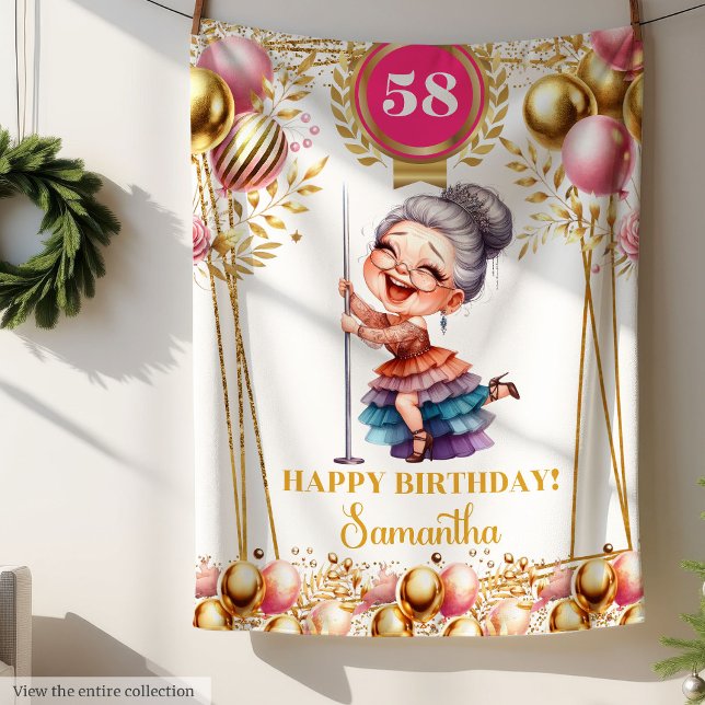 Polaire Couverture élégante cadeau de grand-mère drôle ave (Elegant Gold Blush Funny Grandma Gift Blanket)