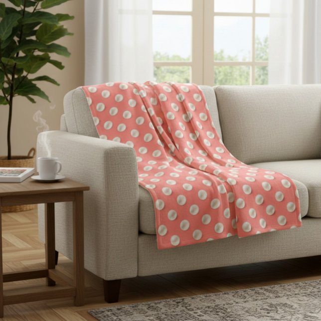 Polaire Couverture élégante en jeté doux Corail & Perles (Créateur téléchargé)