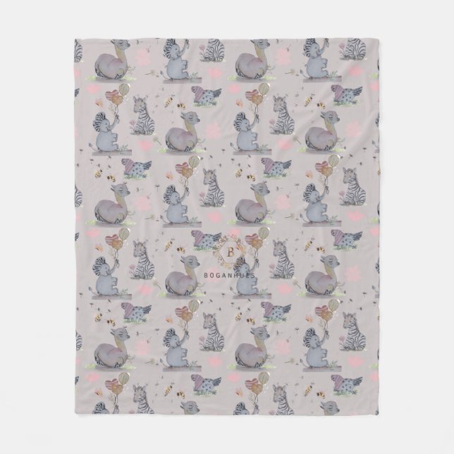 Polaire Couverture "Eleze Elephant & Polka Hen" Boganhues (Devant)
