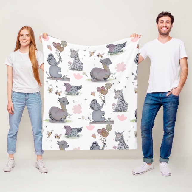 Polaire Couverture "Eleze Elephant & Polka Hen" Boganhues (En situation)