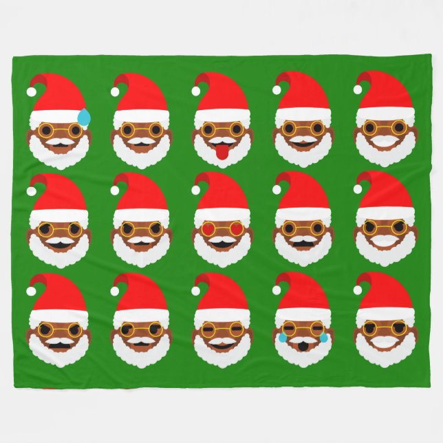 Polaire couverture émoticônes de père Noël (Devant (Horizontal))
