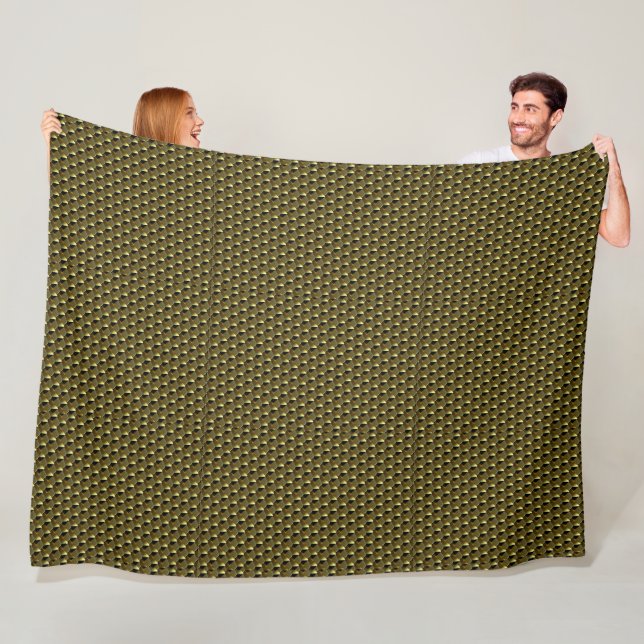Polaire Couverture en art géométrique vert olive (En situation)