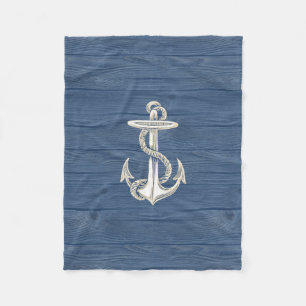 Polaire Couverture en bois bleue vintage d'ouatine de