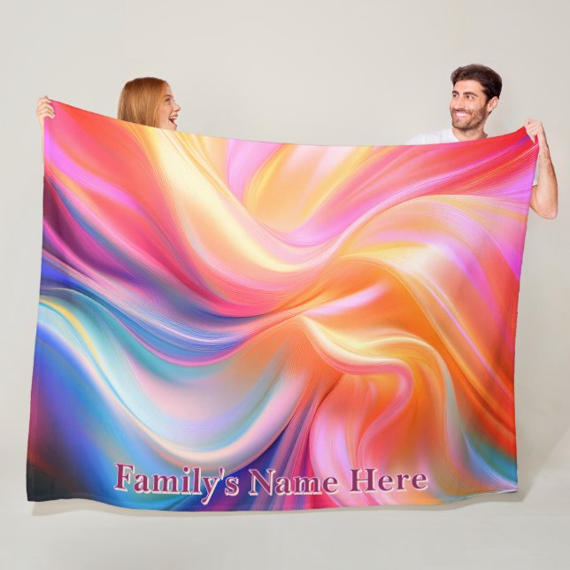 Polaire Couverture en fausse soie pastel colorée (En situation)