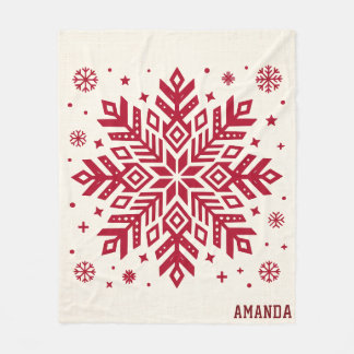 Polaire Couverture en flanelle rouge cristal de neige nord