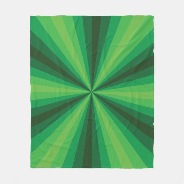 Polaire Couverture en Fleece Illusion Optique Verte (Devant)