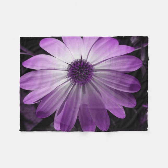 Polaire Couverture en fleur de marguerite violette (Devant (Horizontal))