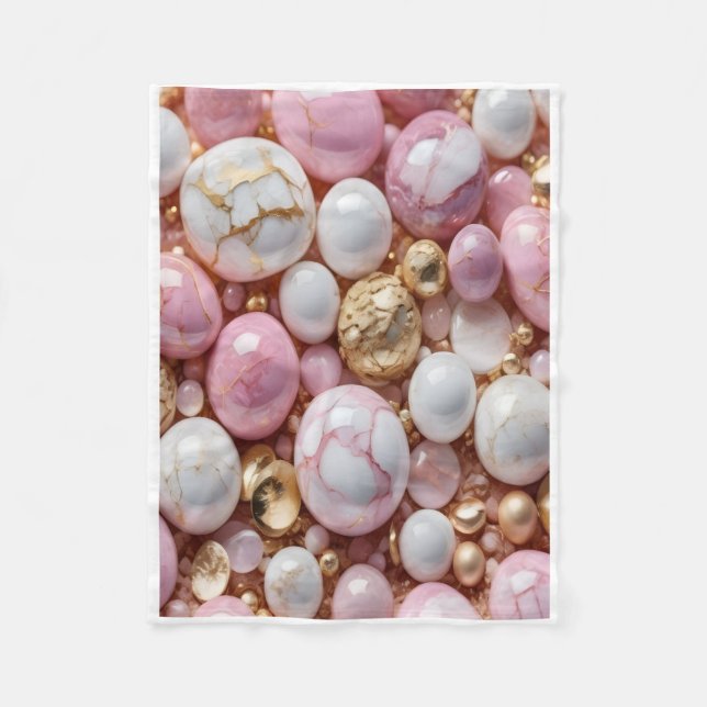 Polaire Couverture en gemme marbrée rose et or ADOM (Devant)