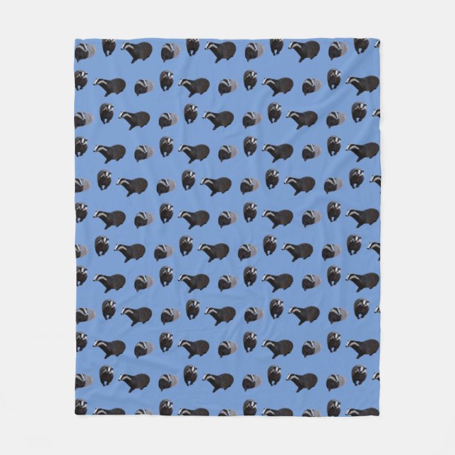 Polaire Couverture en laine Badger Frenzy (Bleu) (Devant)