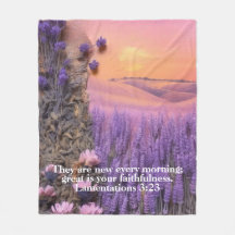 Couverture en laine de lavande Lamentations 3:23