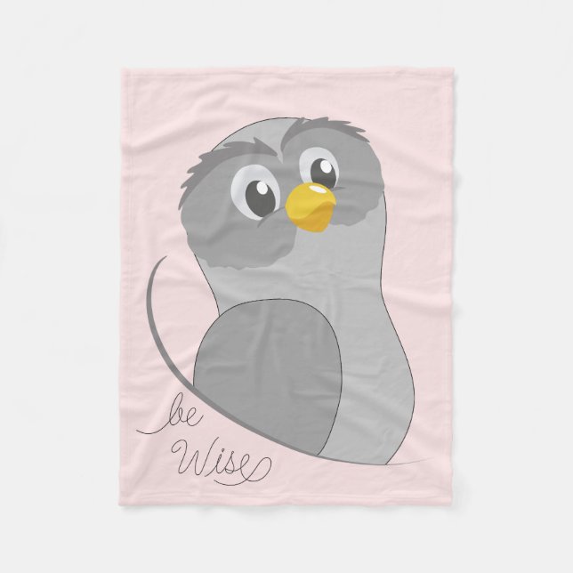 Polaire Couverture en laine Hibou-Sage (Devant)