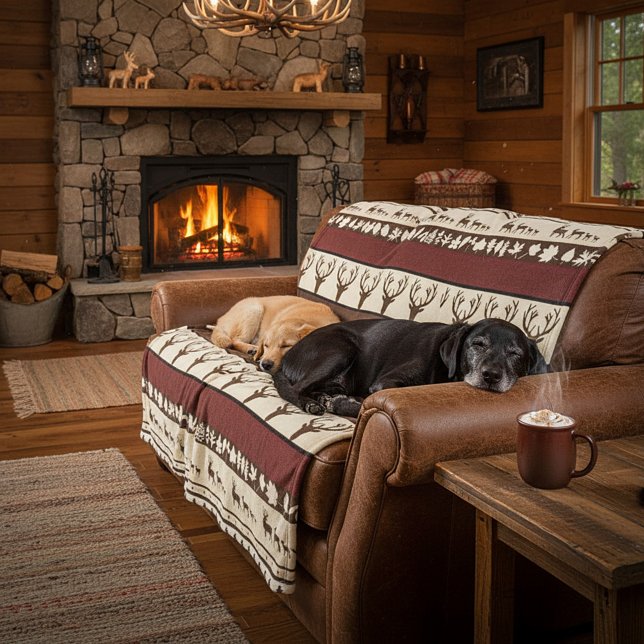 Polaire Couverture en laine motif bois d'automne (Créateur téléchargé)