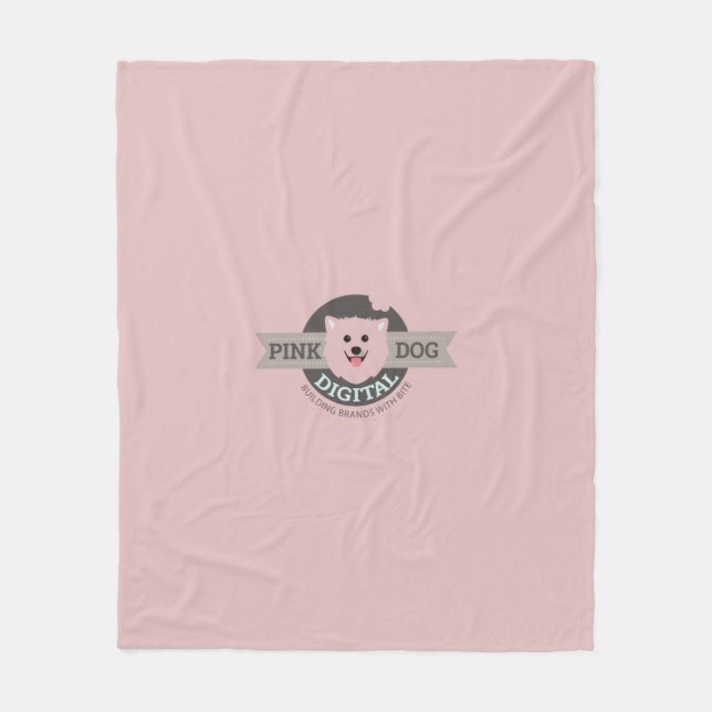 Polaire Couverture en laine numérique Chien Rose (Devant)