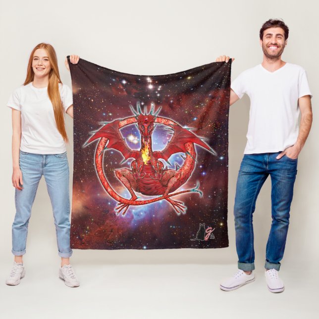 Polaire Couverture en laine Pyrope Cosmic Dragon (En situation)