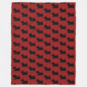 Polaire Couverture en laine rouge rétro Scottish Terrier