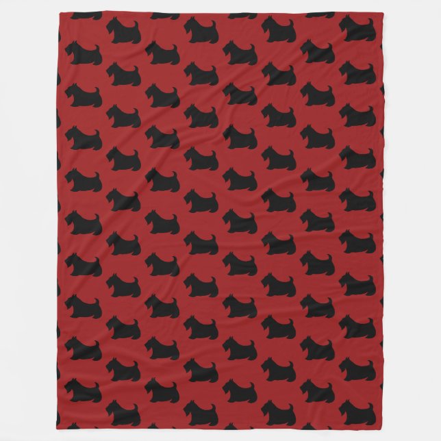 Polaire Couverture en laine rouge rétro Scottish Terrier (Devant)