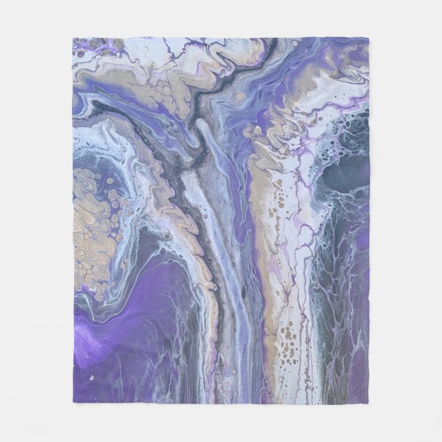 Polaire Couverture en laine vierge Abstrait Violet & Or Ve (Devant)