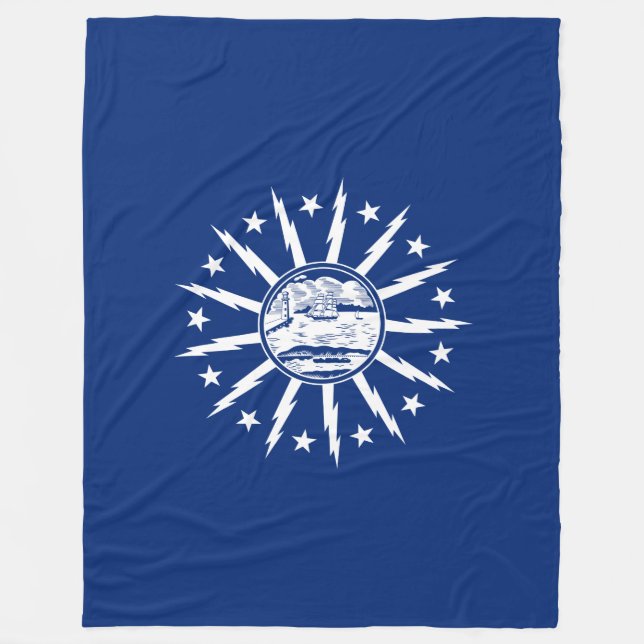 Polaire Couverture en laine vierge Drapeau de Buffalo, New (Devant)