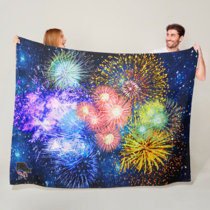 Polaire Couverture en laine vierge Feux d'artifice éclaten