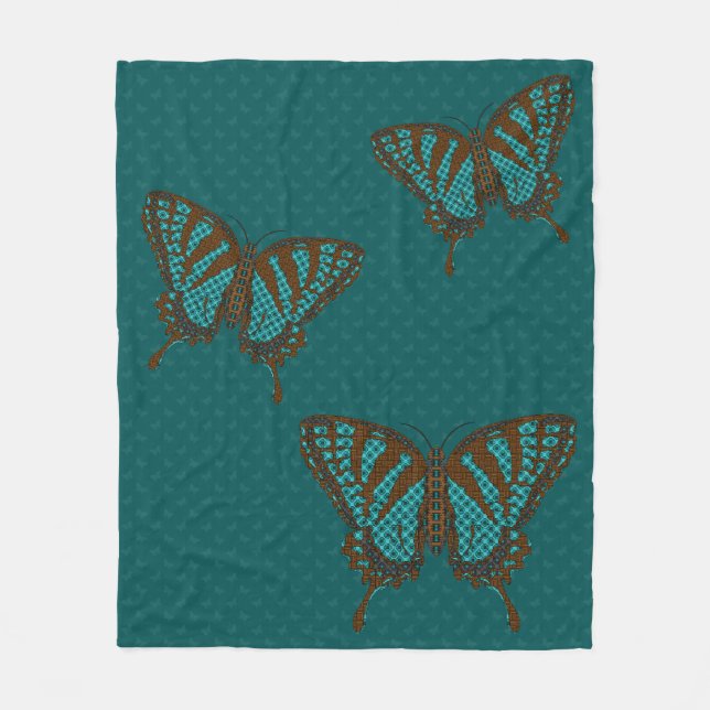 Polaire Couverture en laine vierge Papillon swallowtail (Devant)