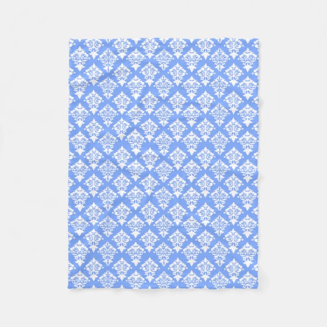 Polaire Couverture en laiton bleu et blanc Damas (Devant)