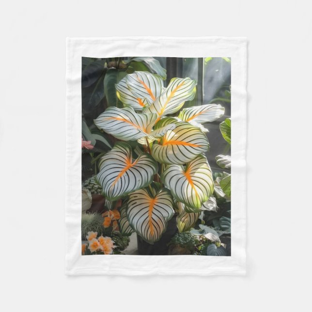 Polaire Couverture en molleton à feuilles de plantes tropi (Devant)