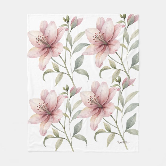 Polaire Couverture en molleton à fleurs rose blush esthéti (Devant)