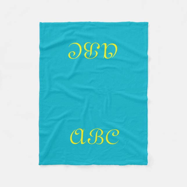 Polaire Couverture en molleton à monogramme bleu avec or (Devant)