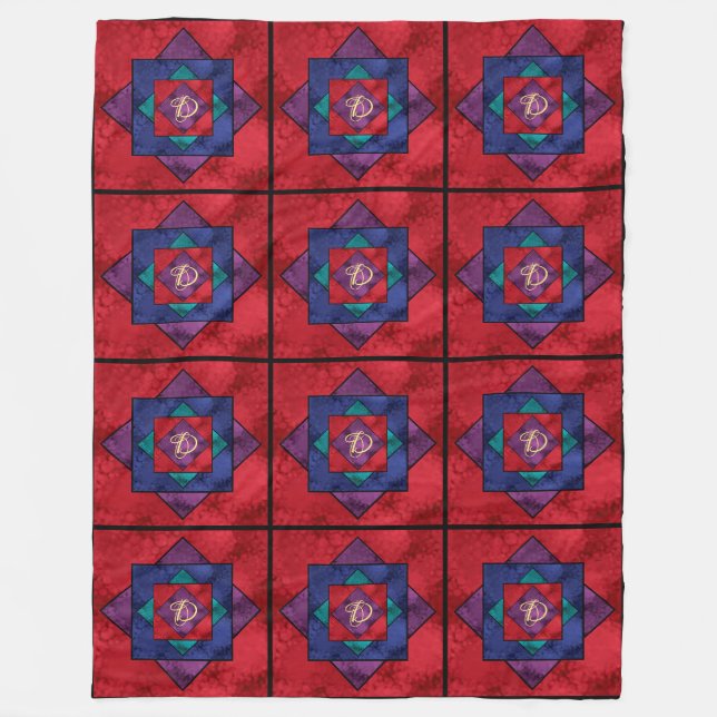 Polaire Couverture en molleton à monogramme et motif patch (Devant)